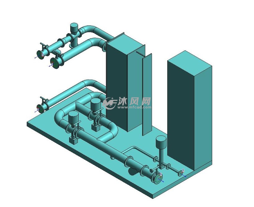 換熱機組三維視圖 - 換熱/製冷空調設備圖紙 - 沐風網