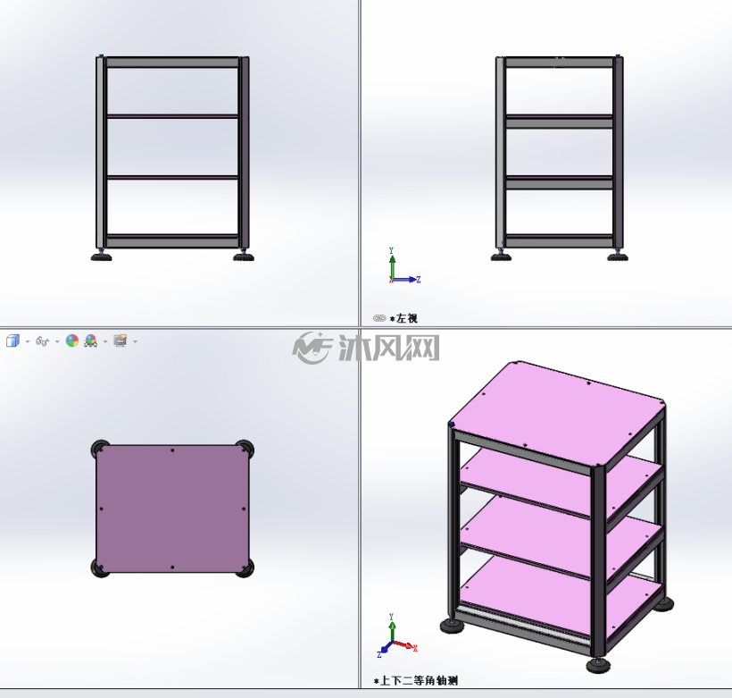 铝型材架子样图图纸下载_日常用品图纸 - 沐风网