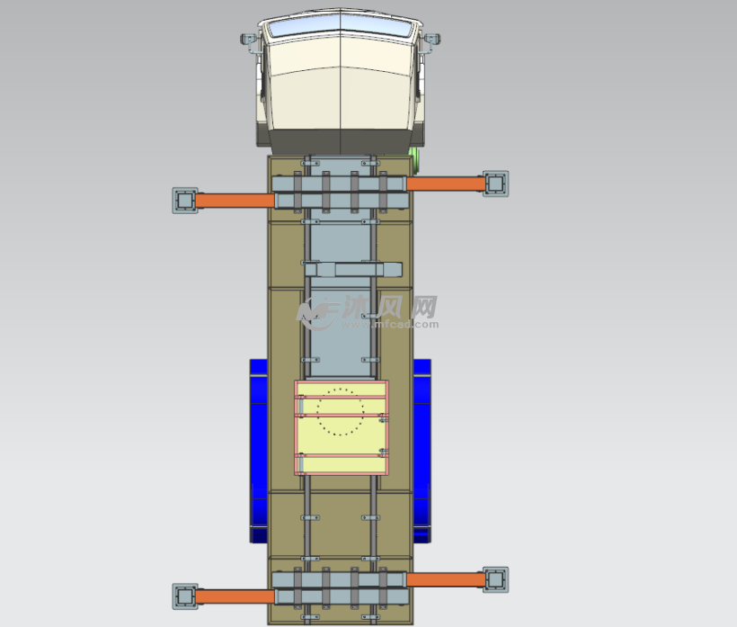 汽车吊下车模型俯视图