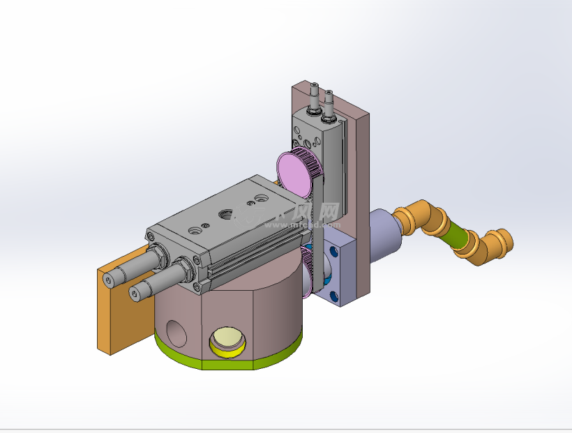 气缸同步带旋转台