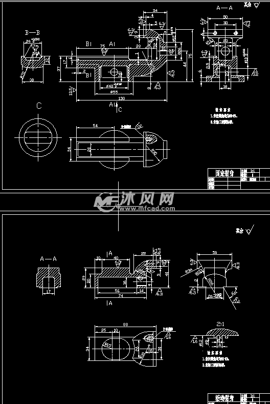 桌台钳cad图纸 - 小五金模型图纸 - 沐风网