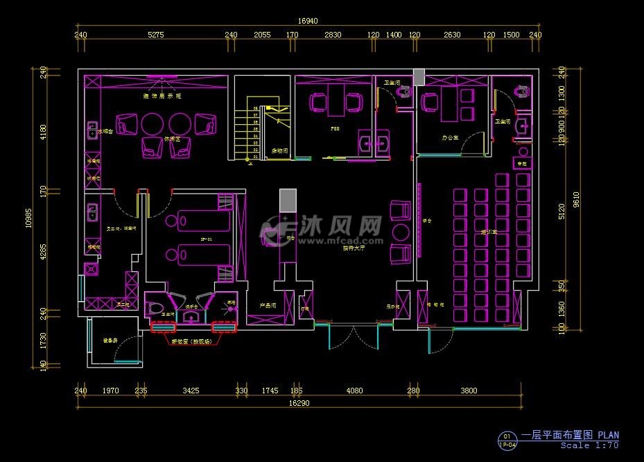 美容院cad設計施工圖