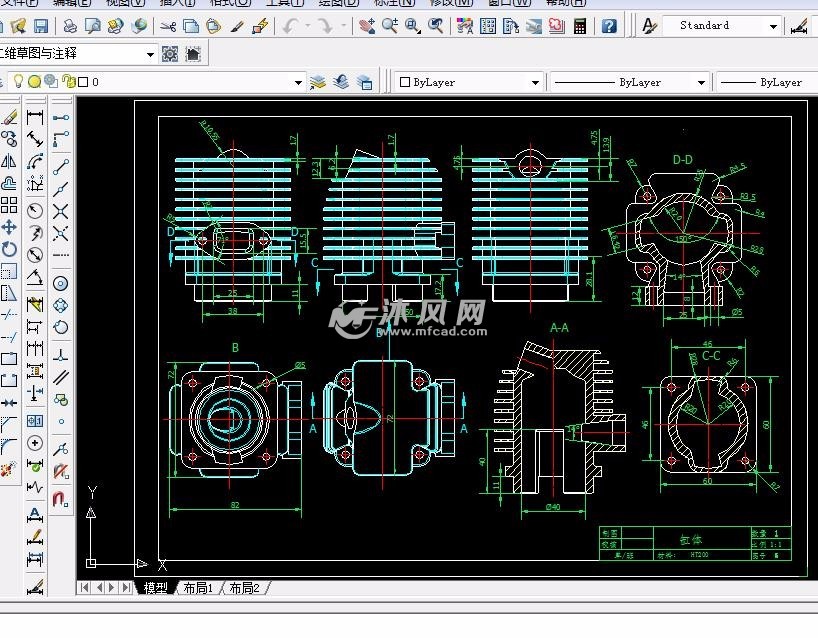 微型摩托车发动机装置 - 动力系统图纸 - 沐风网