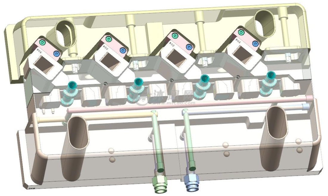 伞撑套注塑模具 哈夫行位中出行位