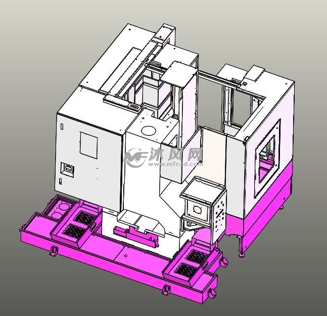 v850加工中心机身钣金2d 3d图档 - 机械加工图纸 - 沐风网