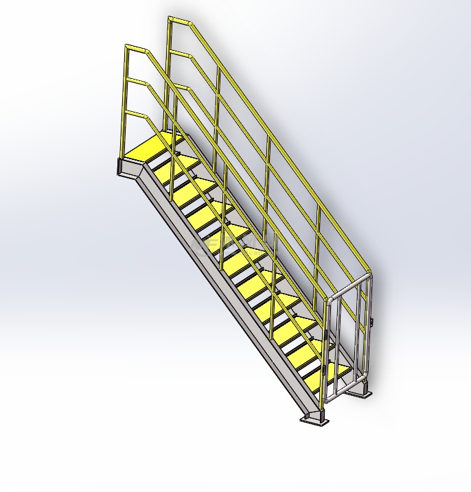45度斜爬梯装配体