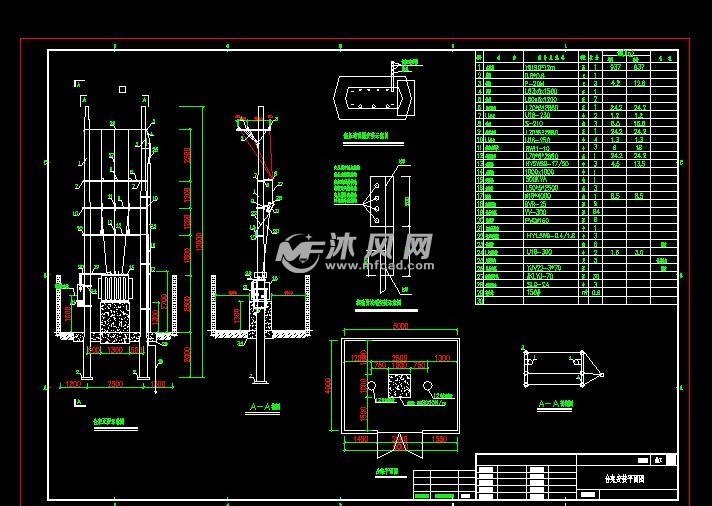 多种变压器安装台架及计量表箱系统图