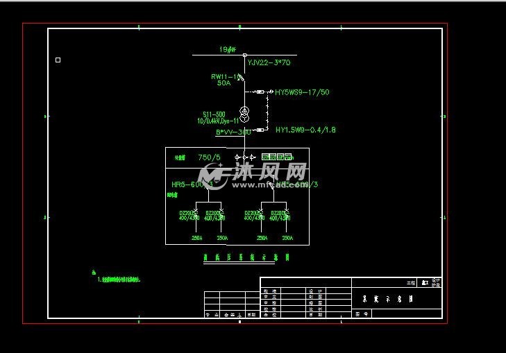 多种变压器安装台架及计量表箱系统图