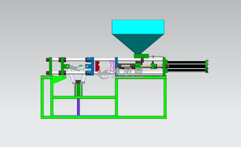 usb接头注塑机俯视图