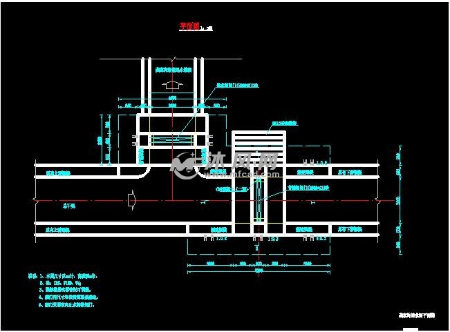 渠道退水闸平面图