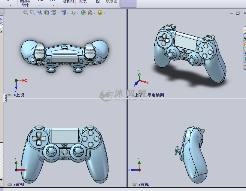 遥控手柄设计模型三视图