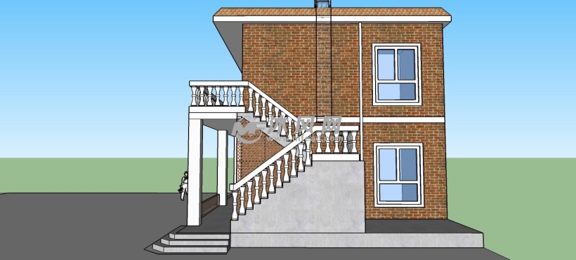 上下两层结构农村楼房