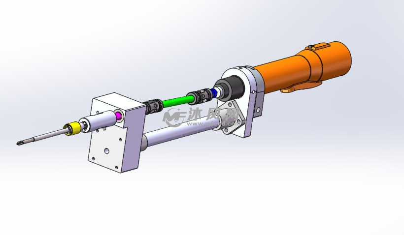 简易式螺钉自锁机轴侧视图该三维图为锁螺钉机构,电动螺钉机固定在