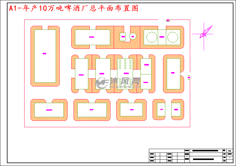 年產10萬噸啤酒廠總平面佈置圖這次設計是要對年產10萬噸啤酒廠的糖化