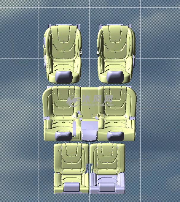 七座suv座椅俯视图