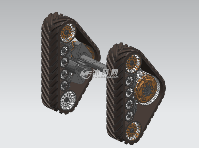 大型履带车履带总成设计 - 行走系统图纸 - 沐风网