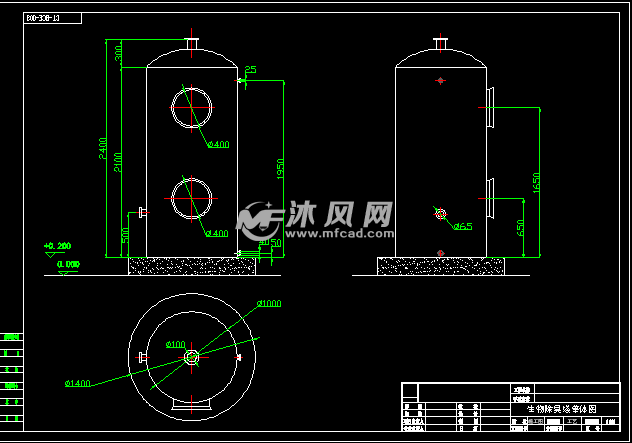 生物除臭罐设计- 环保图纸 - 沐风网
