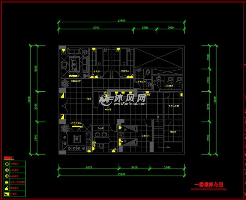 美容院水電方案cad圖紙