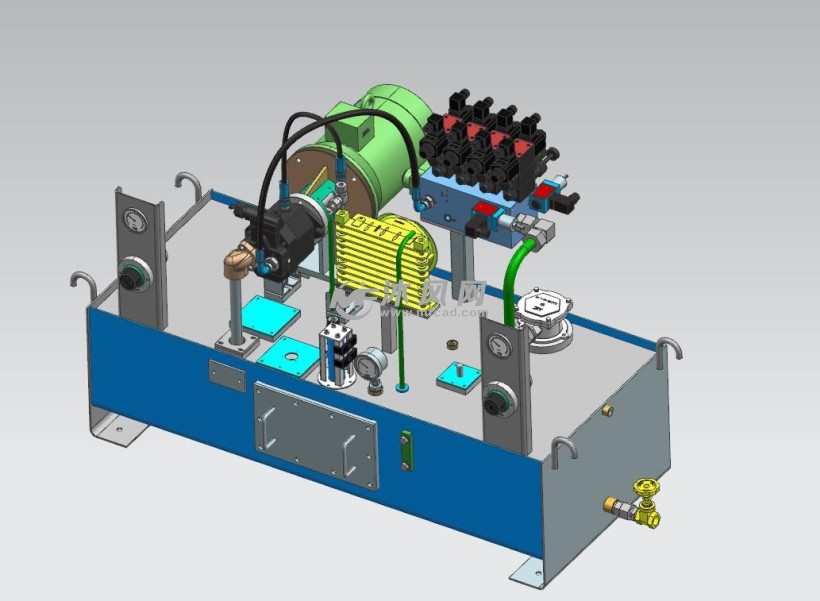 标准液压站三维图