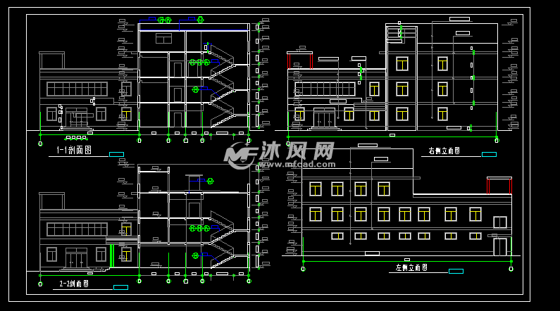 宾馆建筑立面图