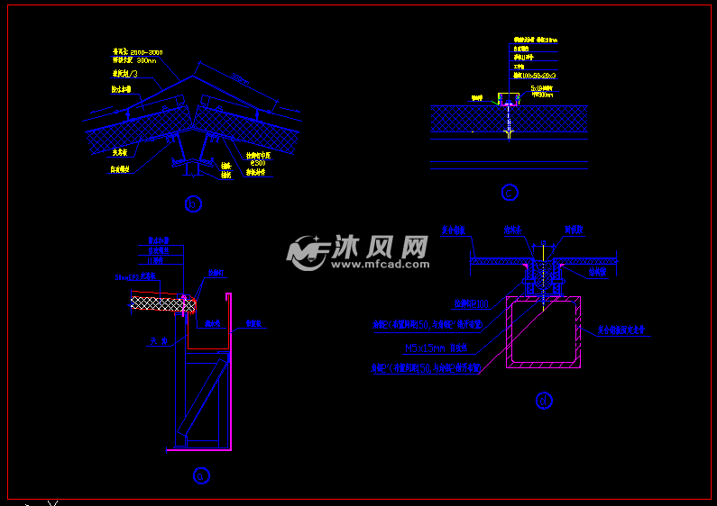 72m悬挑雨蓬雨棚钢结构施工图