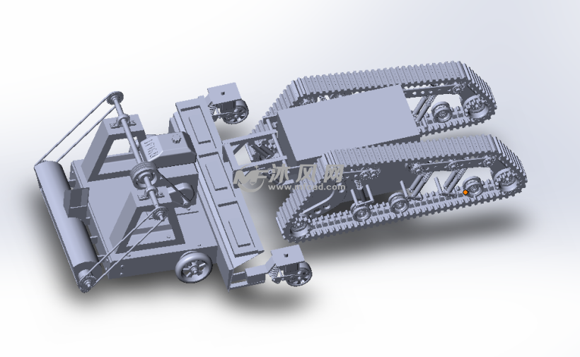 履带式除雪车轴测图这是一种电动车履带式除雪小车