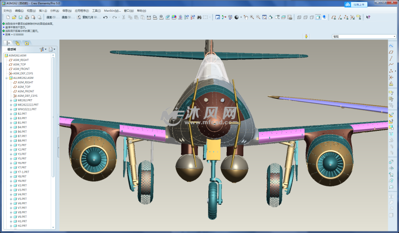 梅塞施米特me262喷气战斗机 - 航空航天图纸 - 沐风网