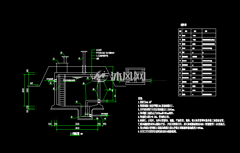 50立方蓄水池施工图_t3_t3- cad建筑图纸 - 沐风网