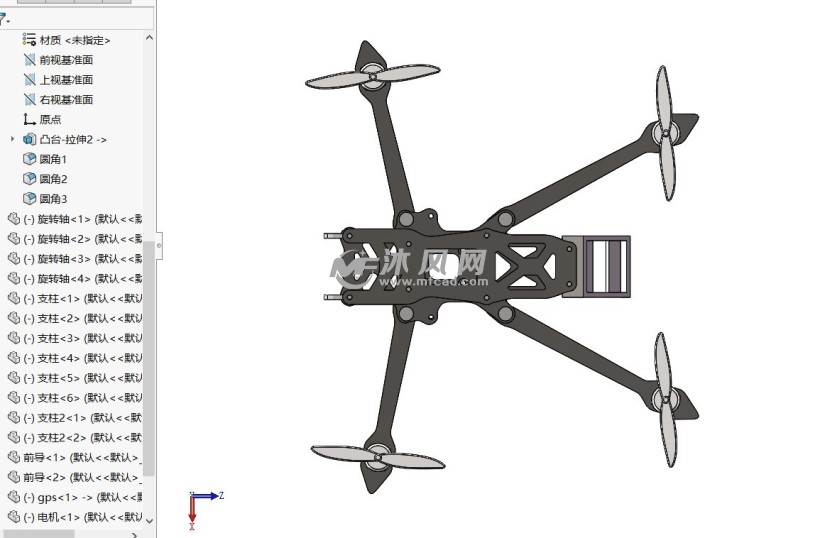 四旋翼穿越机 - 航空航天图纸 - 沐风网