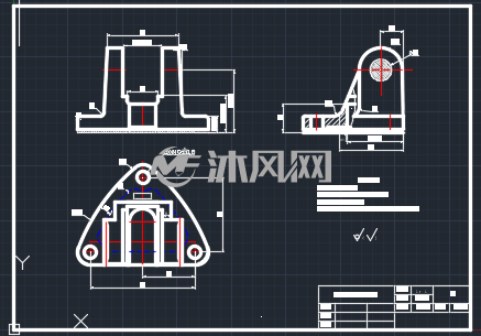 操纵杆支架-夹具(钻20孔) - 零部件模型图纸 - 沐风网