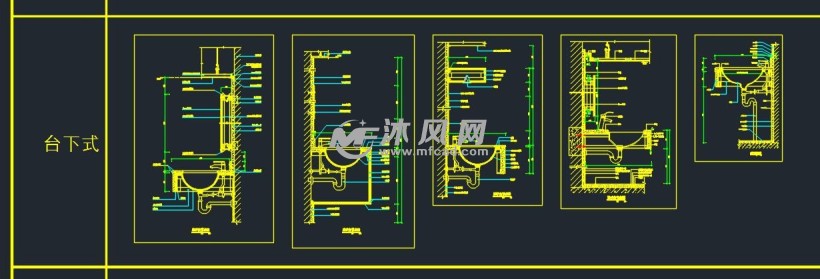 浴缸臺盆坐廁蹲廁cad施工圖集