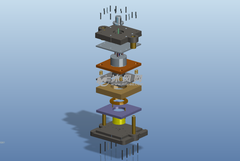 扣盖落料拉深冲孔模 翻边模设计- 冲压模具图纸 - 沐风网