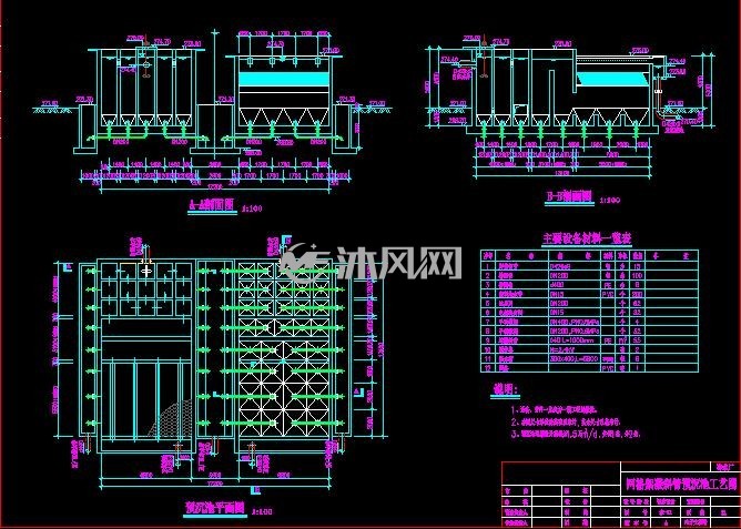 15万吨净水厂网格絮凝快滤池施工图