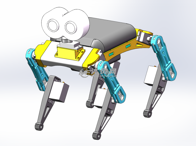 一个小型四足机器人 - 机器人模型图纸 - 沐风网