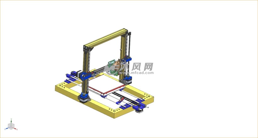 桌面3d打印机轴测图