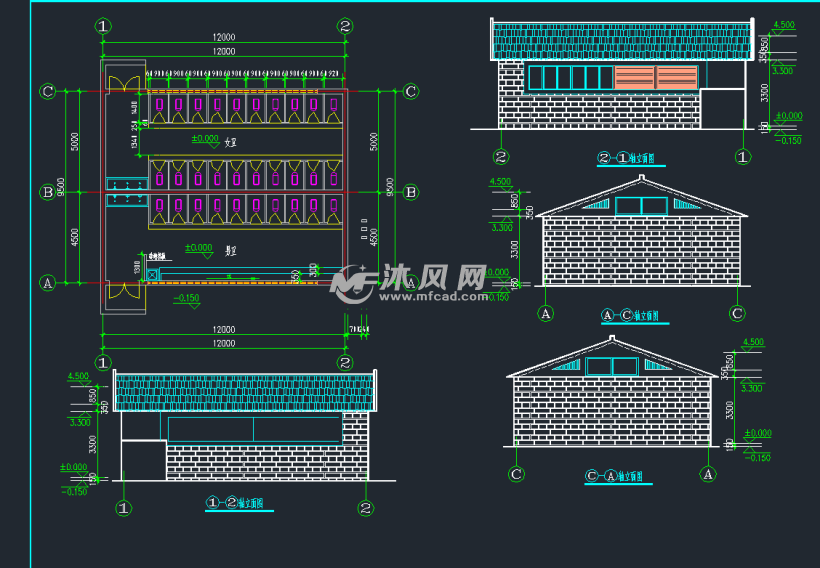 某四例园林景观公共厕所设计方案图