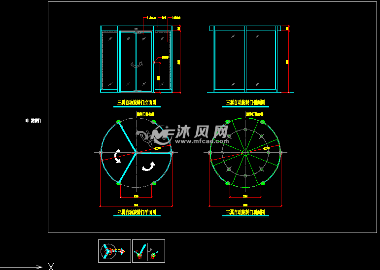 三翼自动旋转门