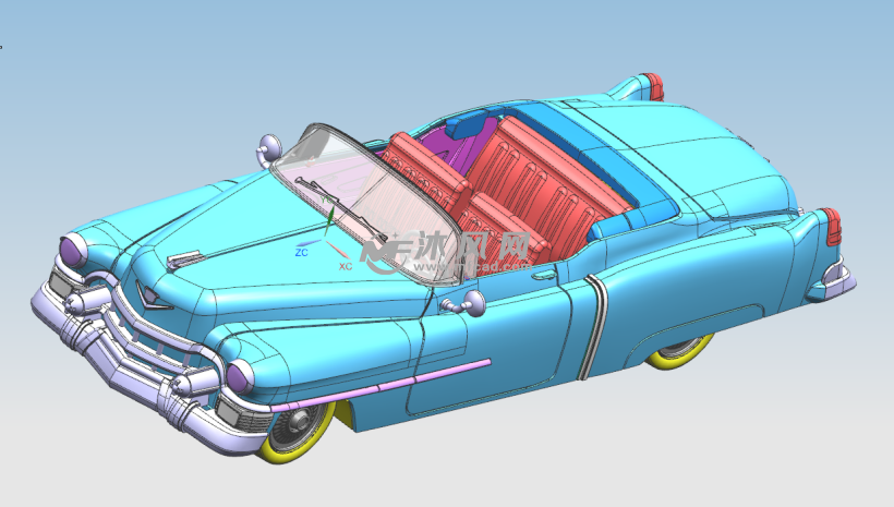 玩具车斜视图本模型为1974年的凯迪拉克弗利特伍德的汽车模型,模型