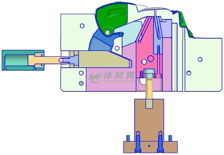 运动仿真油缸圆弧抽芯隧道抽芯