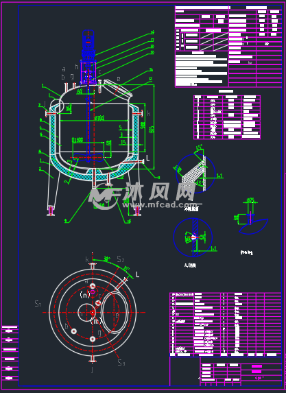 配料罐总装图配料罐又名搅拌罐,配料桶,为上开启式,下斜底三层结构