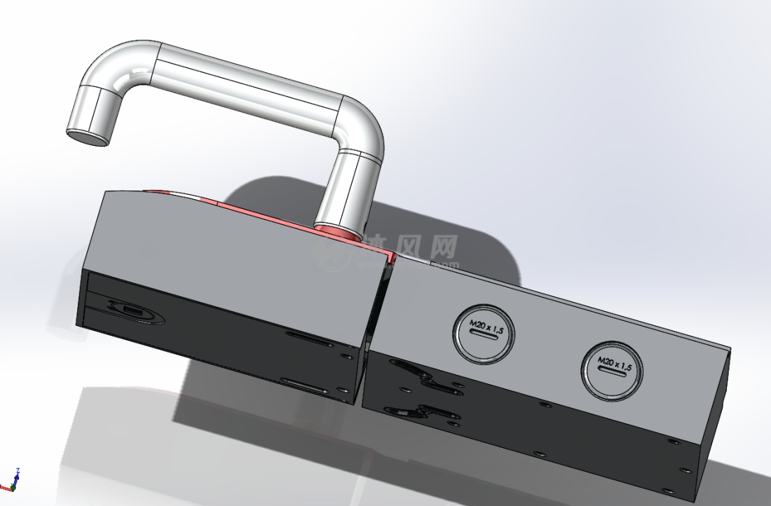 围栏电控安全锁轴侧图