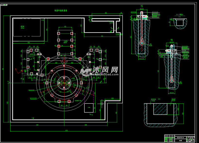 机床安装地基图图纸图片