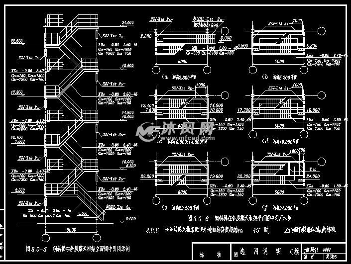 鋼斜梯鋼結構爬梯qhy05jg03圖集