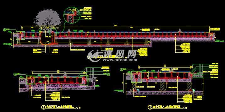 高端架空鏡面跌水水景樹池詳圖,圖紙涉及內容有水景及種植池平面圖