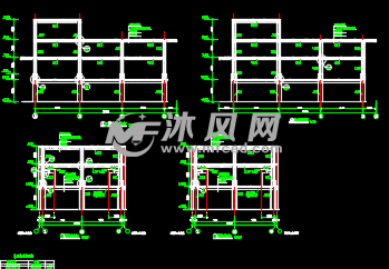 剖面圖某多層鋼框架辦公樓完整結構施工圖,圖紙包含結構設計總說明,鋼