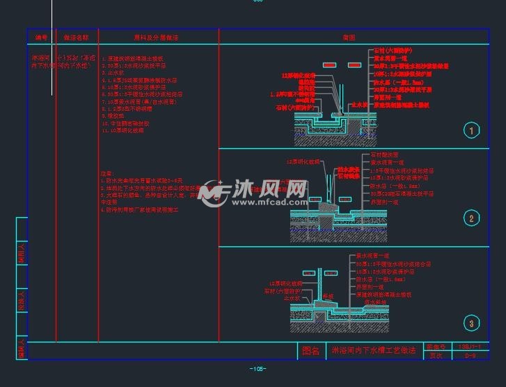 淋浴间内下水槽做法