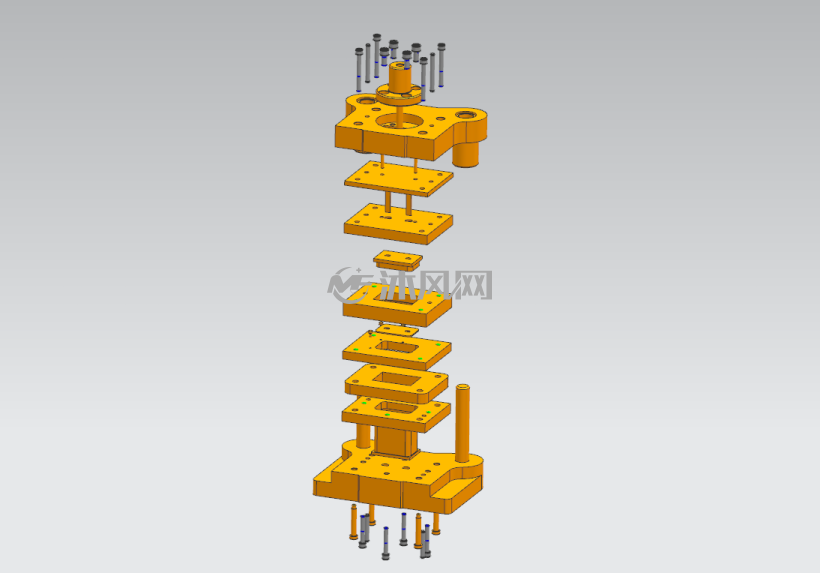 垫片复合模设计(cad ug三维)- 冲压模具图纸 - 沐风网