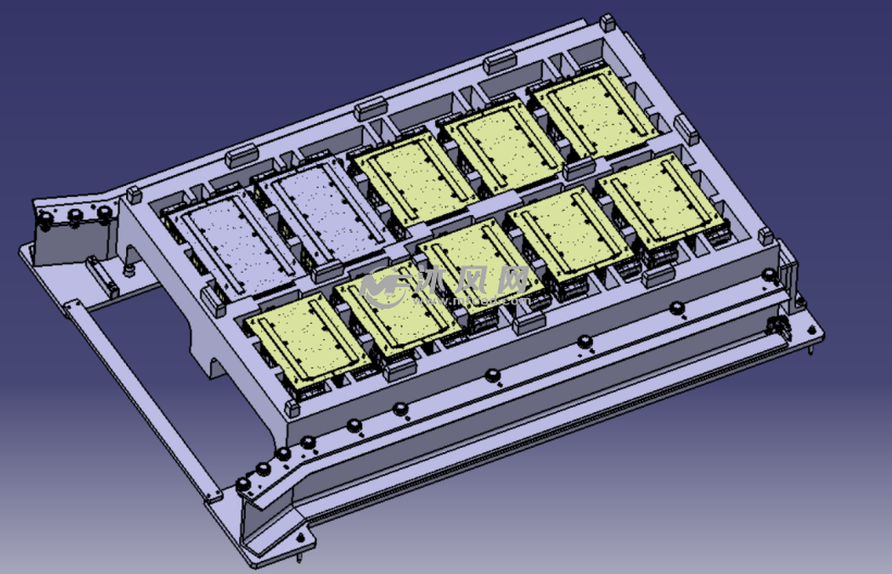 锂电池栈板固定座装配图栈板自动定位和检测装置,包括前支撑板,后支撑