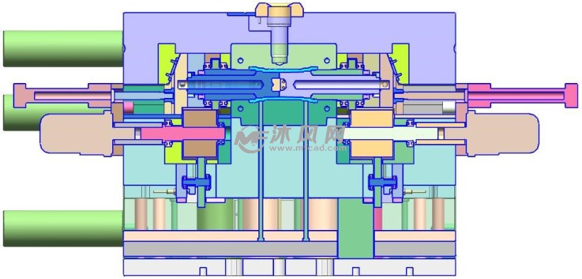 四通(三通换款)管内螺纹抽芯模具