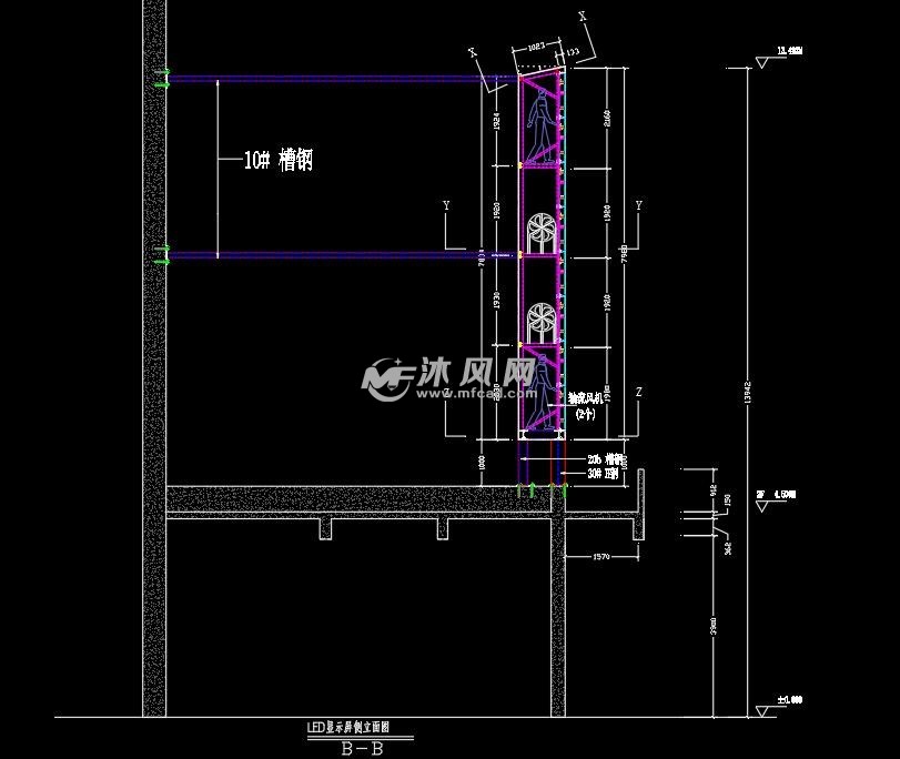 某广告有限公司户外led显示屏结构施工图